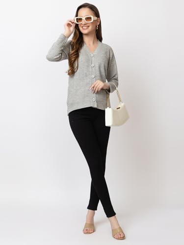 Image of Women's Warm Woolen Cardigan - Stylish Full Sleeve Knitwear for Winter, Cozy & Elegant Sweater