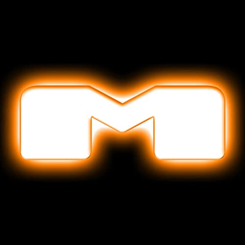 Image of ORACLE Lighting 3140-A-001 Single Universal Illuminated Amber LED Letter M with Matte White Finish Letter Badge - Sleek Design - Customized High-End Appearance