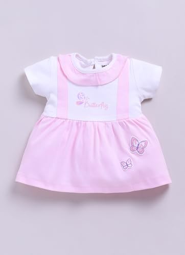 Image of Smart Baby Cotton Frock Set for Baby Girl - Stylish Soft Dress with Bloomer & Headband | 9-12 Months | Mint and White | Pack of 1