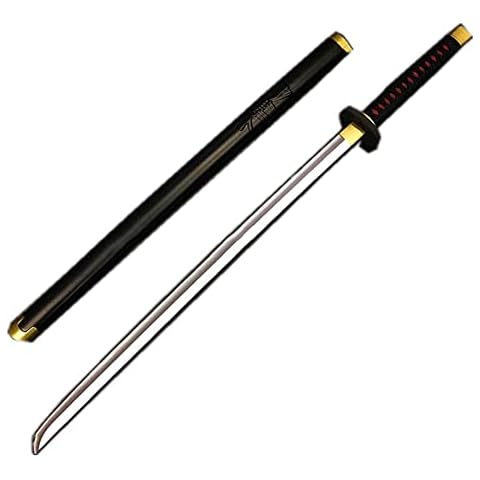 damdos Halloween Prop for Katana Weapon Cosplay Sword Roronoa Zoro PU Rubber Samurai Swords Birthdays Gifts (Black) Cover