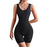 KOEMCY Body Shaper Damen Shapewear Shaping Bodysuit Bauchweg Figurformender Formende Bodys Taillenformer Lange Beine Formbody Bodyformer (Schwarz, M/L)
