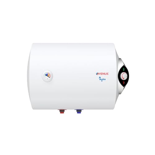 Venus Audra 15 - Litre (White) Storage Horizontal Water Heater | Porcelain Enamelled Tank geyser | 3 Stars | Corrosion resistance | ISI | Free Flexibl