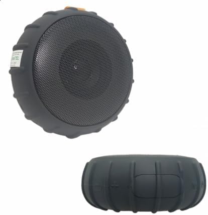 Parte superior e lateral view of the Kapbom KA-8506 black waterproof Bluetooth speaker