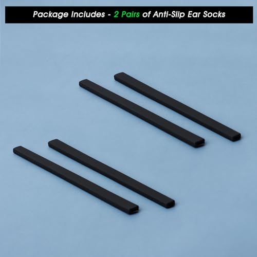 Acefrog 2 Pairs Upgraded Soft Silicone Replacement Temple Sleeve Ear Socks for Oakley Tincup OX3184, Tincup Carbon OX5094 Eyeglasses, Pitchman OX8050 OX8096, Tincup Sunglasses Perfectly Fit, Black3