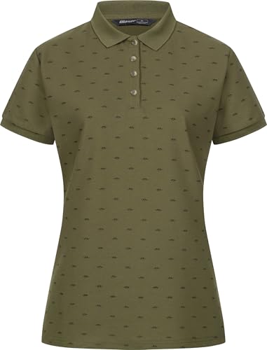 Polo integral Blaser de mujer fácil de limpiar que evita manchas y humedad en color oliva oscuro