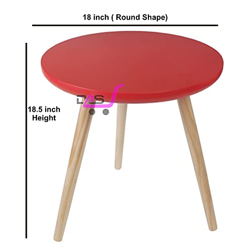 Image of Shoppee Foldable Oval Shaped Bed Side Table for Coffee Tea & Living Room Beauty Full Table (Large, Red)