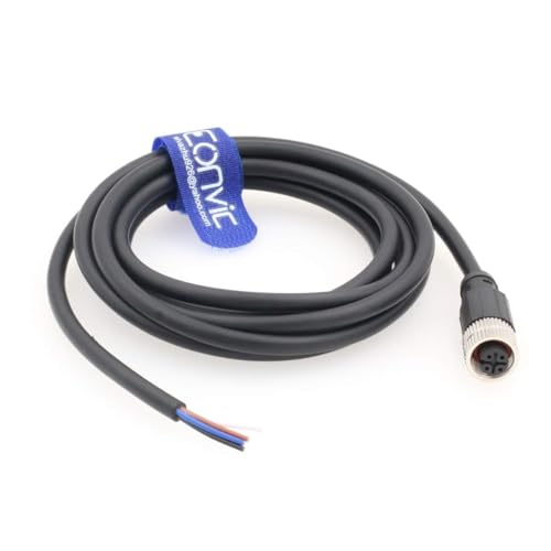 Conector Industrial M12 4 pines hembra con cable de PVC miniatura 1