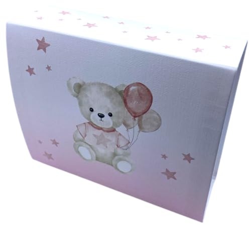 Boîte dragées ours rose pour une table de baptême fille réussie