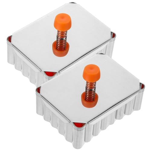 Kichvoe 2 Pièces Moule à Biscuits Inoxydable avec Poussoir Lot de Emporte Pâtisserie Réutilisable pour Cuisson Maison et Couleurs Aléatoires Couleur Aléatoire