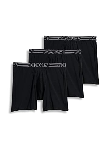 Jockey Men's Underwear Active Microfiber Midway Brief - 3 Pack, Black, m