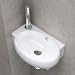 Produktbild doporro Waschbecken Gäste-WC Aufsatzwaschbecken Hängewaschbecken für Gäste-WC 42x28x15cm Keramik Waschbecken Handwaschbecken in weiß Brüssel001L