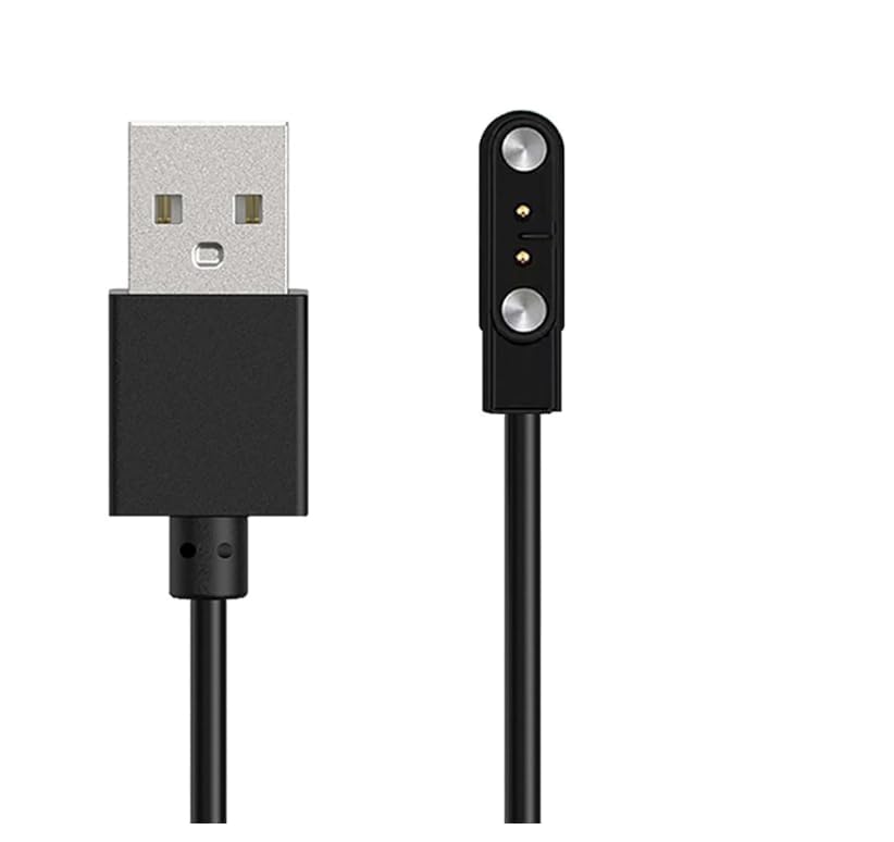 Cargador Universal Reloj Inteligente Magnético, 2.84 mm Accesorio Smartwatch USB 2 Polos Magnético, Cable de Carga para Diferentes Smartwatches y Pulseras Fitness, Paso de Polo de 4 mm, 60 cm