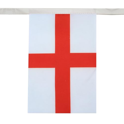Image of AZ FLAG England 6 meters BUNTING Flag 20 flags 9'' x 6'' - English STRING flags 15 x 21 cm