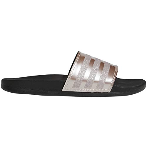 adidas Performance Women's adilette Comfort Sandal, vapour grey metallic/vapour grey metallic/black, 8 M US