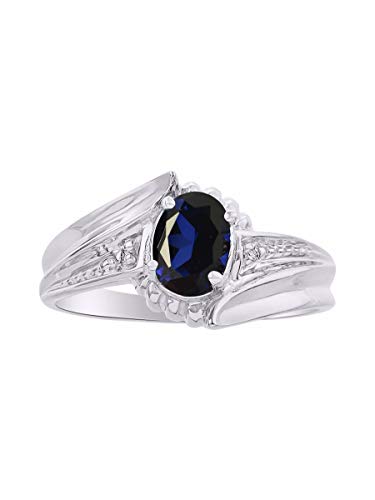 Bague saphir ovale argent 925 RYLOS bijoux diamants précieux femme tendance
