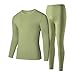 HUBGFEQ Men's and Teenagers' Thermal Underwear Set Simple Fashionable Long Sleeve Bottoming Shirt-Carbon Black-XL