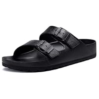 KIDMI Women's Comfortable EVA Sandals with Arch Support, Adjustable Buckle Sunmmer Beach Slide Sandal, Black EU 39