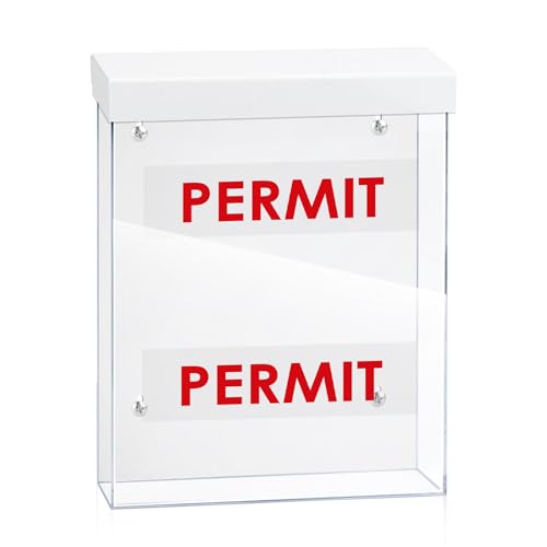 9.1" x 11.6" Outdoor Permit Brochure Holder Waterproof Wall Mount