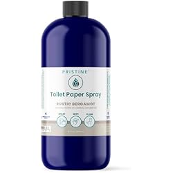 PRISTINE Toilet Paper Spray, Flushable Wipe Alternative, Seen on Shark Tank | Spray on Toilet Paper, Bidet & Wet Wipe Alternative, Plant-Based Personal Cleansing Spray, Made in USA, Bergamot 32 oz Refill
