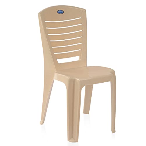 Image of Nilkamal CHR4025 Plastic Mid Back with Arm Chair | Chairs for Home| Dining Room| Bedroom| Kitchen| Living Room| Office - Outdoor - Garden | Dust Free |100% Polypropylene Stackable Chairs | Set of 2
