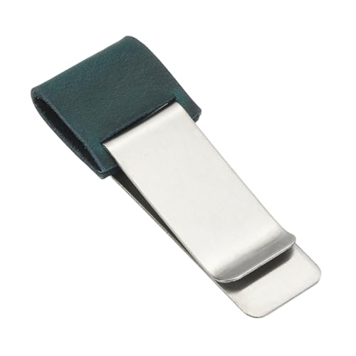 PATIKIL Pen Loop for Notebook, Stainless Steel Leather Pencil Holder Pen Clip for Notebook Traveler Journals Planner, Blue