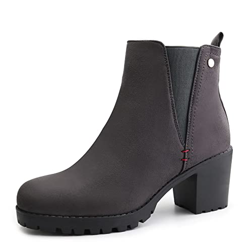 Image of JABASIC Women Suede Ankle Booties Slip On Chelsea Boots