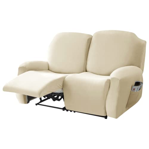 Housse extensible pour fauteuil de détente complète TEIDE, 2 places - 140 A 200 cm, couleur ivoire Cover