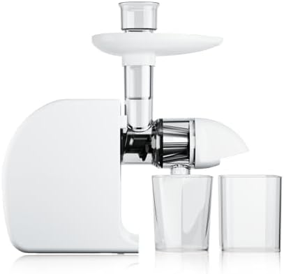 Slow Cold-Press Juicer, 95% Juice Yield, Dual-Speed + 9-Stage Spiral Cold-Pressing, Extracts Nutrients from Fruits, Vegetables, and Nuts, White