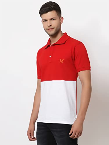 Image of UZARUS Mens Solid Cotton Regular Fit Polo T-Shirt