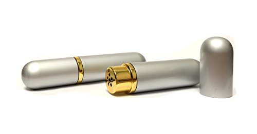 Aromatherapy Empty Blank Silver Aluminum and Glass Nasal Inhaler Essential Oils, Natural Remedy for Sinus Relief, Allergies, Headaches, Cold, Flu and Congestion