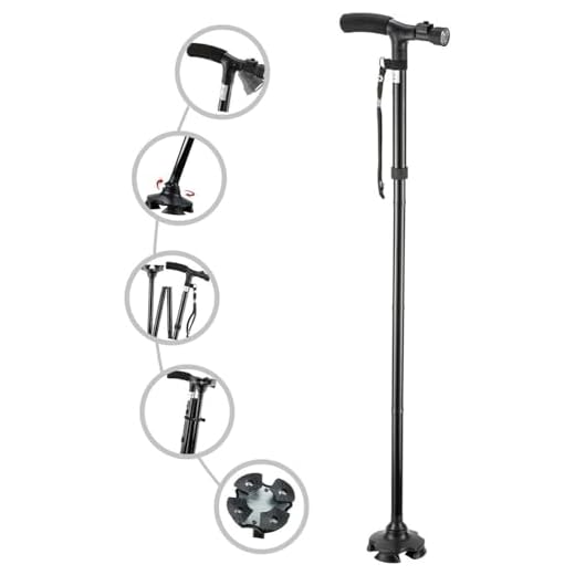 Bengala Dobrável Para Caminhada Com Luz De Led Até 90kg Supermedy