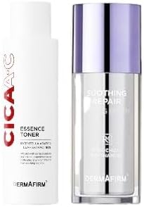 DERMAFIRM Exfoliating Toner & Calming Serum Soothing & Repair Skincare Bundle | AHA BHA Toner & Niacinamide Peptide Serum for Sensitive, Oily & Acne-Prone Skin