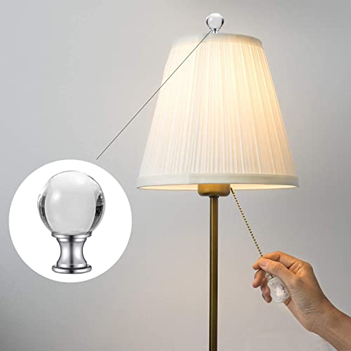2 Pack Lamp Finials Glass Crystal Ball, Ball Finials For Table Lamps, Floor Lamps, Lamp Knob Replacement #TOP3