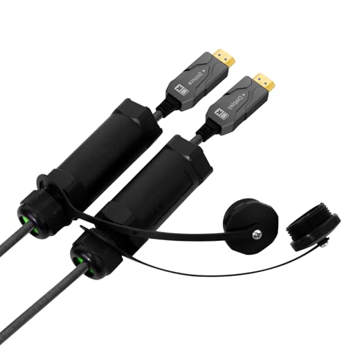 DTECH hdmi ケーブル 15m 光ファイバー【鋼線保護層 付帯式防水ケース】 アーマードケーブル hdmi 8K*4K@60Hz 4K@60Hz/120Hz/144Hz 装甲ケーブル HDR 48Gbps HDCP2.2/2.3 DTS:X eAR