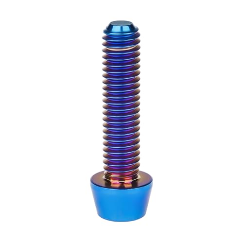 Image of Titanium Ti Bolt M5x9 16 18 20 25 30 35 40 45 50 55 60mm Tapered Head Screws Pack of 4 (M5x25mm, Burnt Blue)
