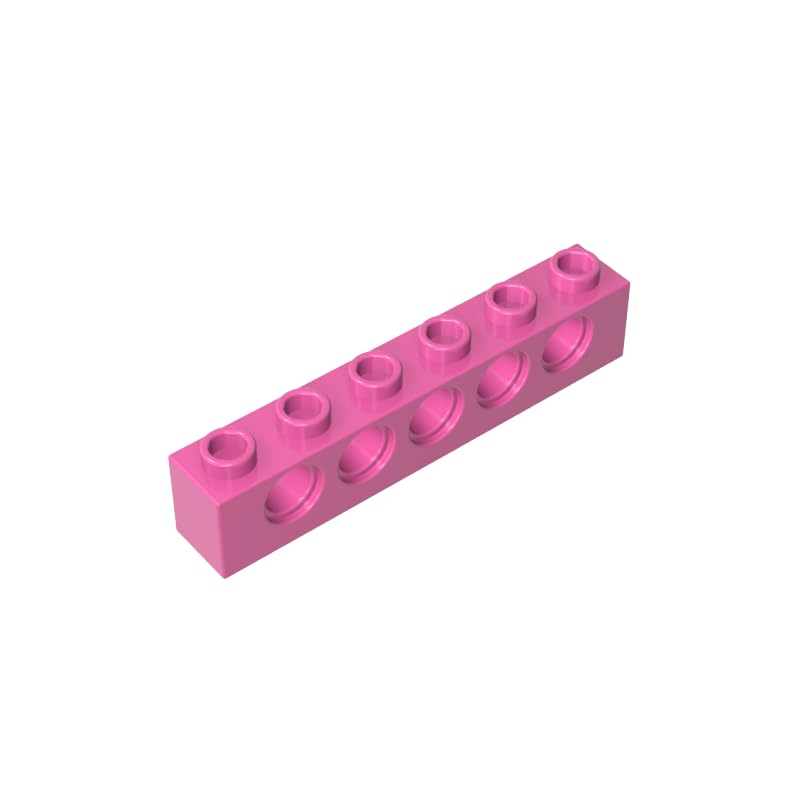 Gobricks 3894 Technology Brick Technic Brick 1x6 [5 Holes] 50 Pieces GDS-626 Compatible with Lego Building Blocks Color:Dark Pink 221
