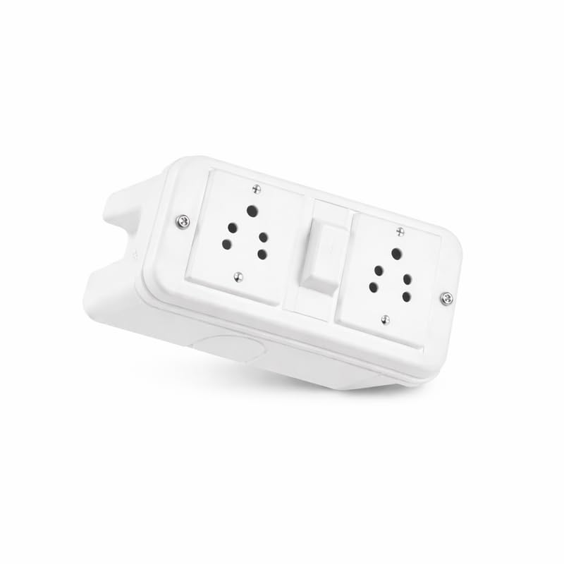2-Way Power Socket Extension Board with Switch, Dual Universal Outlet Plug for Home & Office Use, White, 12x5 cm, Pack of 1-picture-14