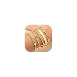 AOZEL 14K Gold Plated Bangle Cuff Bracelets Stack for Women Non Tarnish