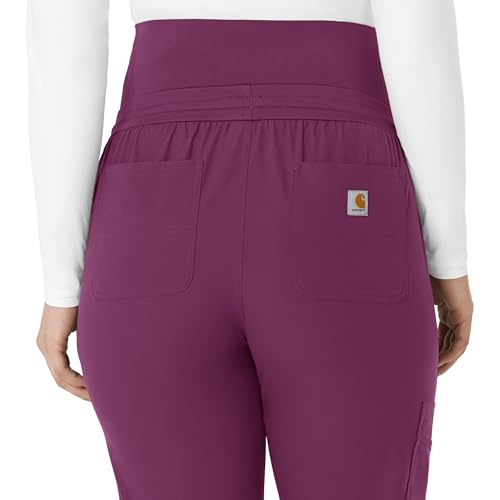 Carhartt Force Essentials Women's Maternity Jogger Scrub Pant, Wine, 3XL - image 4