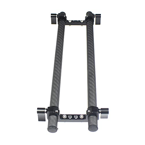 Image of 15mm Dual Railblock Clamp with 30cm Carbon Fiber Tube Rod for Dia 15mm Rod Rail System Follow Focus Camera Cage (Clamp + Tube Rod)