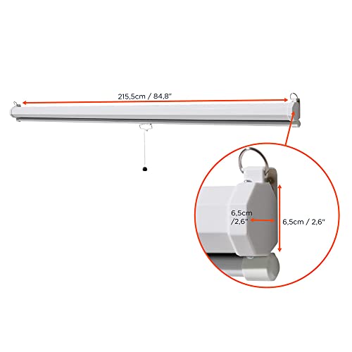 celexon Basic Rollo-Leinwand 90 | 200x113 cm 16:9 | ausziehbare Full-HD 4K Beamer-Leinwand f&uuml;r Heimkino oder B&uuml;ro-Pr&auml;sentationen | Projektionsleinwand geeignet zur Deckenmontage oder Wandmontage