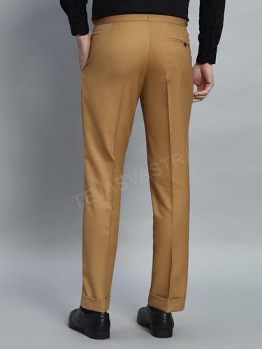 Image of FASHIONEMPIRE Men's Formal Trousers Front Pleated Double Button Gurkha Zion Pant Slim Fit | Stylish Formal Pant for Party and Casual Wear