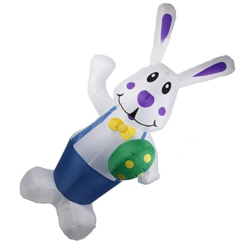 Lapin de Pâques gonflable étanche avec œufs décoratifs de Joyeuses Pâques - 5