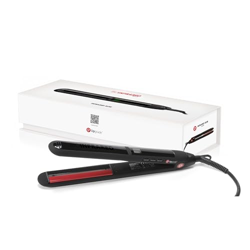 Upgrade - Piastra per Capelli Professionale Infrared,Slim,Con Elegante Design Nero,Piattini Stretti - Per Tutte le Tipologie di Capello