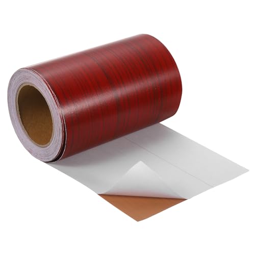 uxcell Wood Grain Tape, 4" x33 Ft Self Adhesive Wood Grain Repair Patch for Baseboards, Doors, Floor Repair, Furniture Home Decor Red Wood