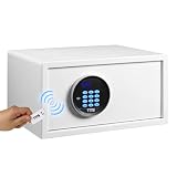 TMS Solid Carbon Steel Auto-Open Safe Box, RFID&NFC Function LED Display Cabinet Lock Box,1.1 Cube H