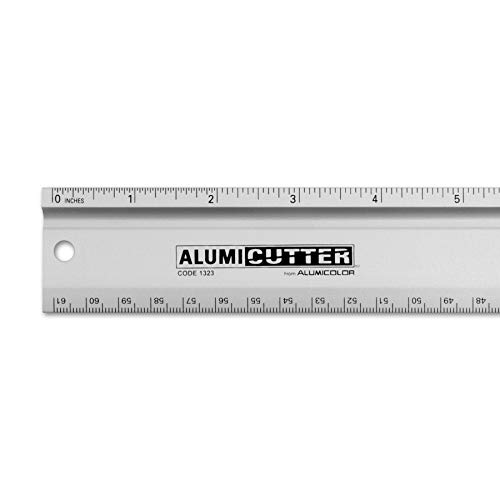 Alumicolor AlumiCutter Aluminum Straight Edge w/Inch and Metric Calibrations for Office, School, Engineering and Framing, 24IN, Silver by Alumicolor - Image 4