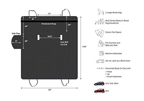 Amazon Basics Waterproof Car Back Bench Seat Cover Protector For Pets - 56 X 47, Black #TOP3