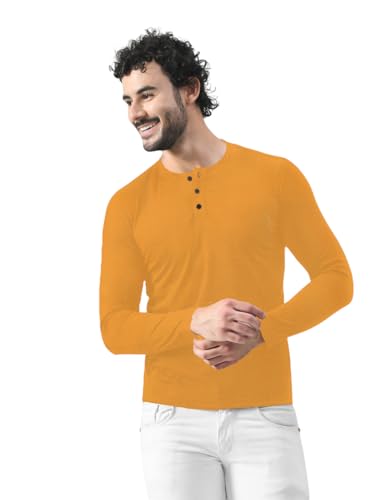 Image of Blisstone Men's Long Sleeve Henley T-Shirt with Button Placket | Soft & Comfortable Casual Wear