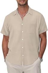 Khaki Cotton Button Down Shirt Men